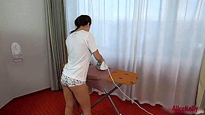 brunette teen sucks deep bends over for doggystyle creampie cumshot