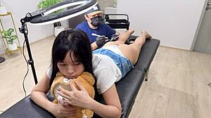 Cute Petite Asian Student Seduces Tattoo Artist Into Rough Doggystyle Orgasm