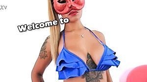 Huge Titted Latina Tattoo Babe's Massive Ass in Lingerie