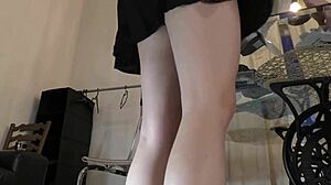 cute big boobs big ass girl tries lingerie in porn casting