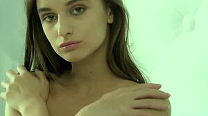 Phenomenal Skinny Ukrainian Gloria Sol Strips To Reveal Big Natural Boobs