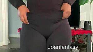 black ebony teases ass pussy with favorite dildo toy