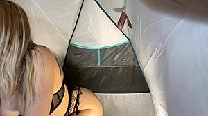 Horny Blonde Slut's Oily Hands Milk Monster Cock To Ruined Gloryhole Orgasm