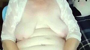 hot bbw milf pounds her fat pussy hard on massive dildo toy