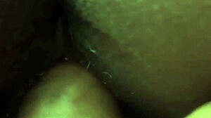 ebony milf rides white lover's cock in wet morning cowgirl creampie