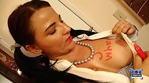 Sexy Milf Casey Cumz Handjobs Miles Long's Dick to Facial Finish