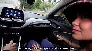 Young Camila Henao hidden car ride ends in facefucking part 1