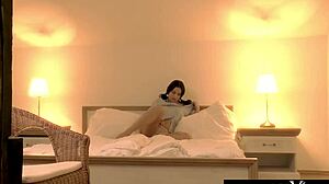 petite brunette model fingers pussy to squirting orgasm