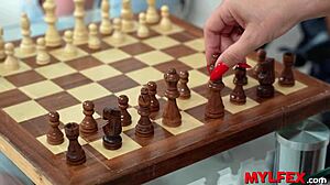 chess master rims milf and stepdaughter's juicy asses before pussy feast