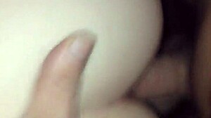 Blonde teen girlfriend's tight asshole takes rough doggystyle cumshot