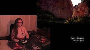 Naked Big-Tit BBW Brunette Plays Quarry Game Part 3