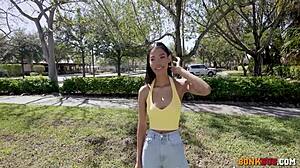 Eden west's skinny pussy milks big black cock dry