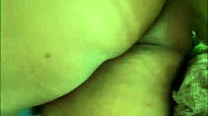 Sexy ebony milf rides fat cock cowgirl in steamy bath moaning loud