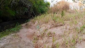 strangers rip clothes for wet pussy licking at the waterfall