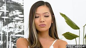 Little Asian Neighbor Vina Sky Tricks Steve Holmes into Pussy Riding Creampie - Full Movie