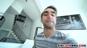 Skinny petite teen stepsis deepthroats spying stepbro small tits taboo