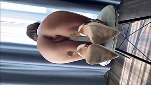 hot teen babe takes deep pov anal doggystyle with monster cock gaping