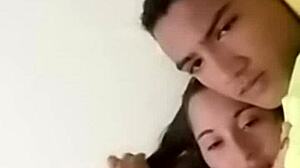 sexy couple fucks passionately on bed with wet intensity