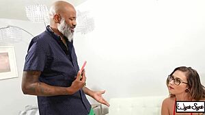 bbc shaun dam fucks inked pawg red august's wet pussy in glasses