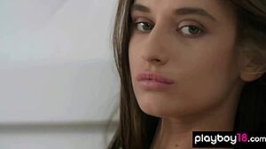 Phenomenal Skinny Ukrainian Gloria Sol Strips To Reveal Big Natural Boobs