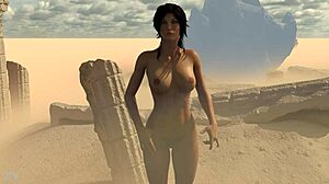 lara and sheva get their clothes ripped as dorky explorers