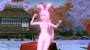 megurine luka goes full nude in red leaf mod