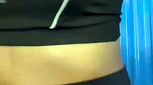 ahh after gym hottie bathroom masturbation pussy lick creampie orgasm