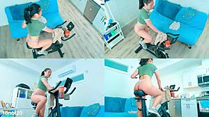 long sweaty bike workout with athletic asian biker babe 💦🚴‍♀️🔥