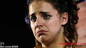 Petite Brunette Teen Slave Bound and Struggling in BDSM Debut