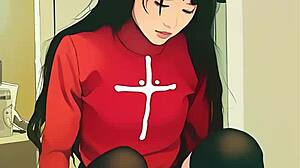 tiny ai asian teen struggles with massive dildo stretch 😲🍆