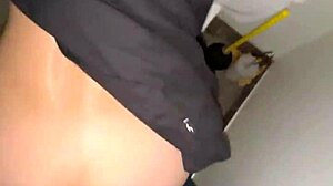 Busted! Wife Keeps Taking Anal in Public Restroom After Getting Caught