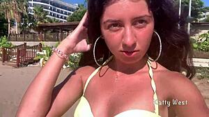 wanna see this crazy 18yo pee panties on public beach?