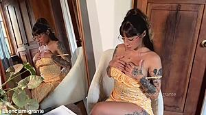 your psychology teacher masturbates shaved pussy right in front of you!