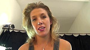 dane rams big cock down bree mitchell's throat in deep blonde gagfest