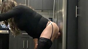 Shemale Crossdresser Plays with New Outfit and Cute Dildo