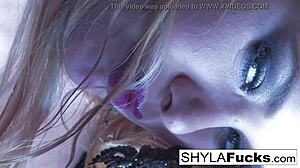 Sexy Shyla Stylez Teases Boobs in Smoking Fetish Solo