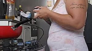 Pregnant Mature Shows Off Her Massive Young Ass