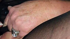 wife moans wet pussy stretched by monster cock dildo in stockings