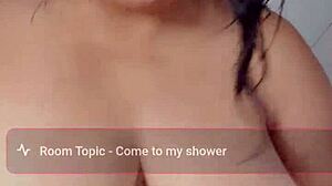 whoa check out these huge bbw tits in live shower