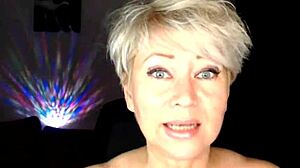 Aimee Paradise milf whore spreads shaved pussy lips flashing big natural tits