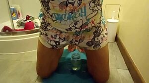 Wetting Panties Dildo Masturbation Toilet Close-Up Solo