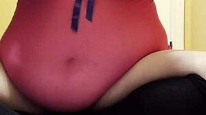 Chubby Fox Solo Plays With Monster Buttplug And Cum Lube