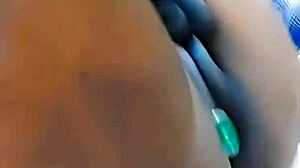 my small cock ebony shemale teases at home