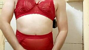 cdzinha in lingerie flashes miniskirt transsexual panties crossdressing