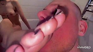 Dad Spies Bathroom Cums In Mouth On Feet