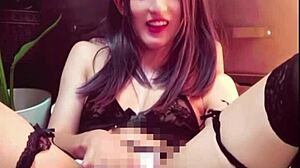 black long hair ladyboy jerks off quiet public toilet