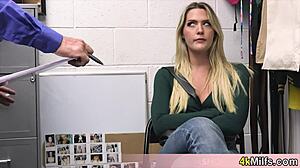 uhh blonde housewife caught stealin' gets fucked hard by mall cop...