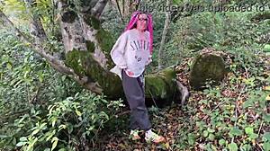 we're spanking and roughly fucking this squirting teen's pussy outdoors till i cum in her mouth!