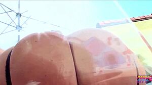 dee siren hot blonde milf gapes asshole prolapse from hard anal creampie