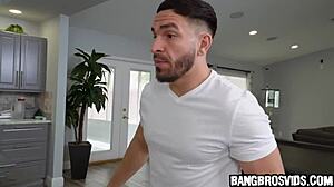 Fucked Hard by Personal Trainer: Blonde Big Tits Bent Over Doggystyle